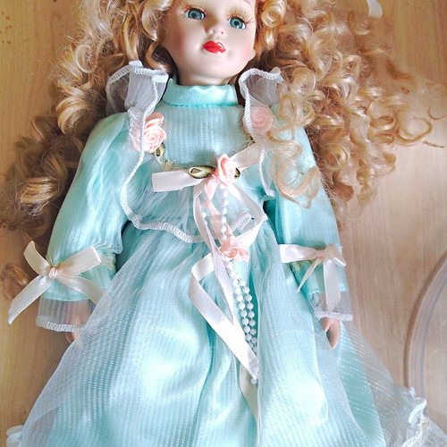 Porcelain girl doll - porcelain, light