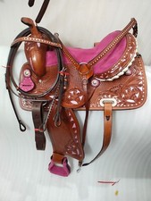 Leather Western Barrel Pink
