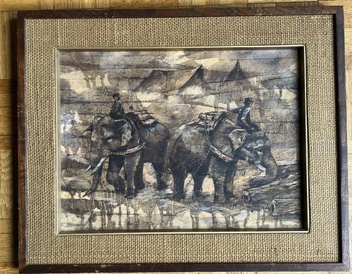 Midcentury painting asian - -,