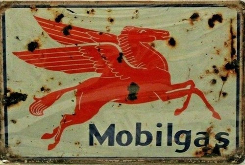 Mobil gas petrol plaque - mobil,