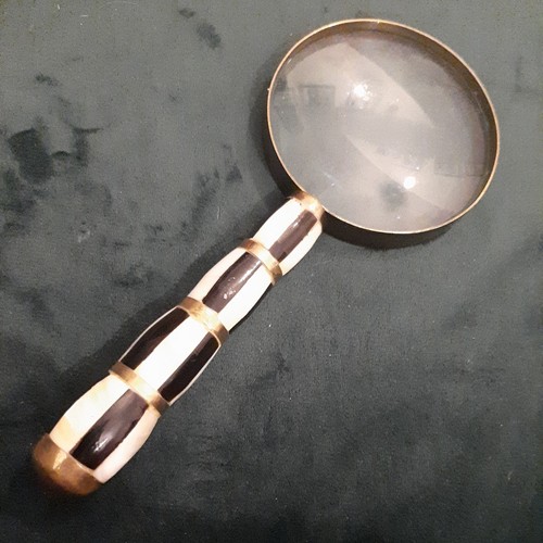 Vintage brass magnifying glass - vintage,