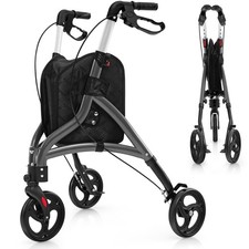 3 Wheel Folding Rollator Lightweight Aluminium Mobility Walker