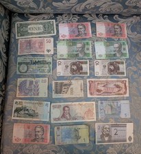 18 Old Banknotes Mixed Foreign Currency Paper Money Job Lot Collection