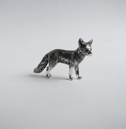 Fox figurine solid sterling - figurine,,