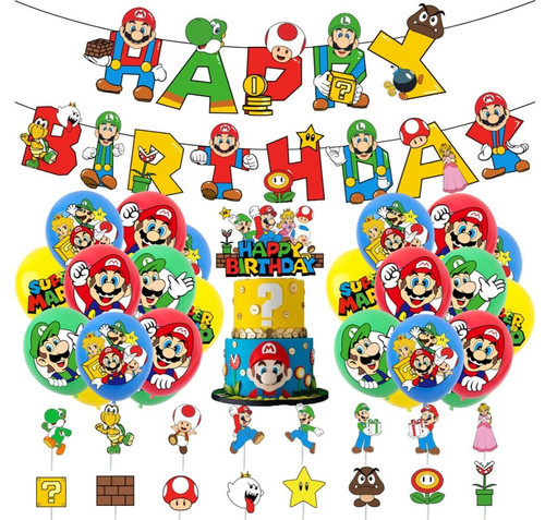 Super mario birthday banners - super,