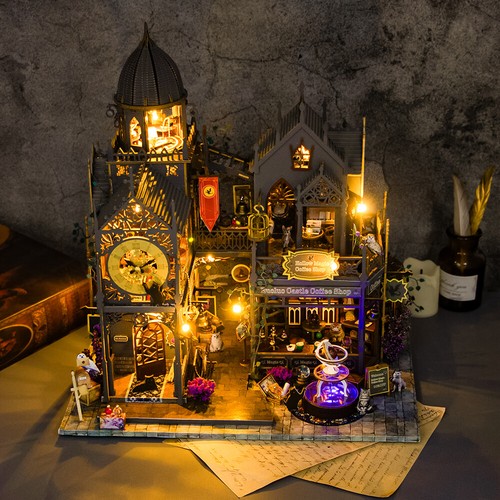 Wooden puzzles castle model - wooden,