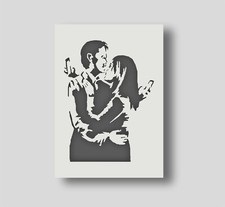 Banksy Mobile Lovers Stencil- Banksy DIY stencil for painting, wall art.