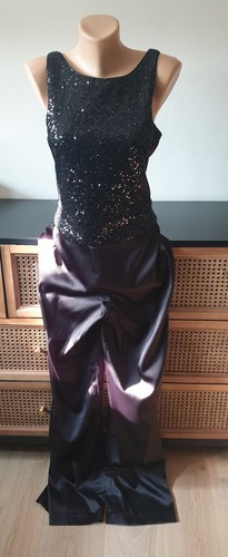 Bebe black wide legs sequin - bebe,