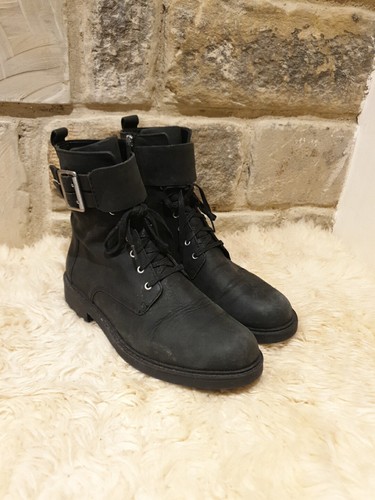 Ladies black real - real, leather