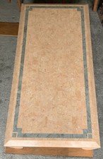 Marble Effect Italian Design Large Coffee Table In Pale Orange And Pale Grey