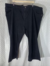 Womens Evans Plus Size Uk 32 Black Bootcut Casusl Thin Cords Corduroy Trousers
