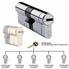 Avocet ABS Keyed Alike Euro Cylinder UPVC Door Lock Anti Snap 3 Star TS007