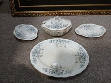 EARLY 19TH CENTURY Old Hall Pottery YORK Pattern Grey Platter & Tureen Set