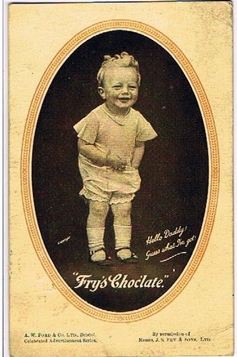 1950 frys chocolate postcard - chocolate,