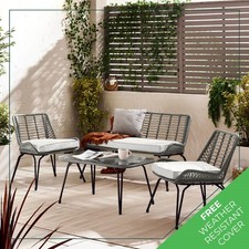 Lisbon Outdoor Sofa Set 4 Seat Grey - Seconds