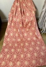 BESPOKE VINTAGE PEACH/SOFT GOLD INTERLINED SINGLE/DOOR JACQUARD/BROCADE CURTAIN 