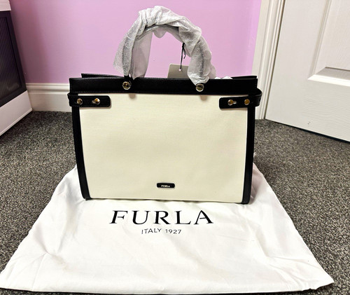 Furla white black - furla, canvas