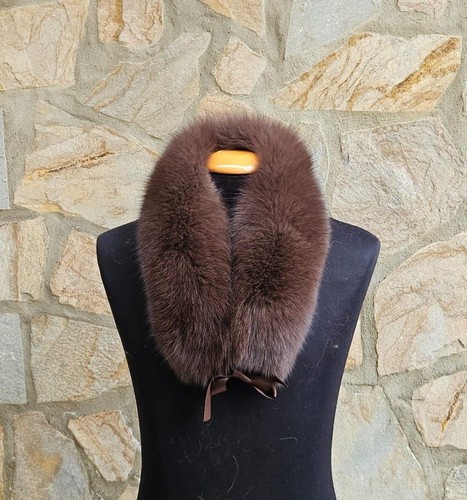 Genuine brown fox fur collar - genuine,