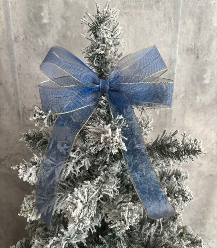 Blue gold christmas bow tree - blue,