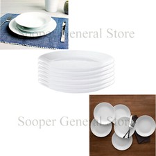 Dinnerware Plate Bowl White Dinner Service Crockery Set 8 16 24 Pc Made n France