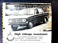 VOLVO 144S with & without OVERDRIVE-1967- *2* Road Tests from MOTOR/AUTOCAR +Ad 