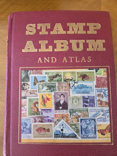 Old stamp album with - stamp, stamps