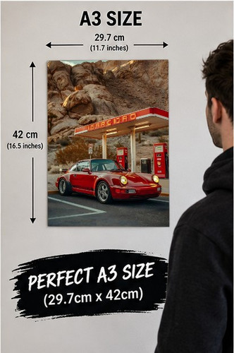 Classic red sports car - car, poster