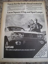 LUCAS FOR THE LOOK AHEAD MOTORIST LUCAS SQUARE 8 FOG SPOT LAMP ADVERT A4 FILE 55