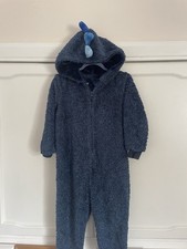 Boys All In One NEXT sleepsuit Pjs Pyjamas  Blue Dinosaur 2-3 Years
