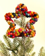 Christmas tree topper pom - pom,