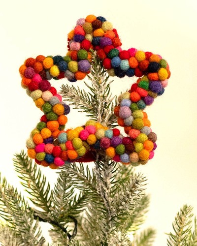 Christmas tree topper pom - christmas,