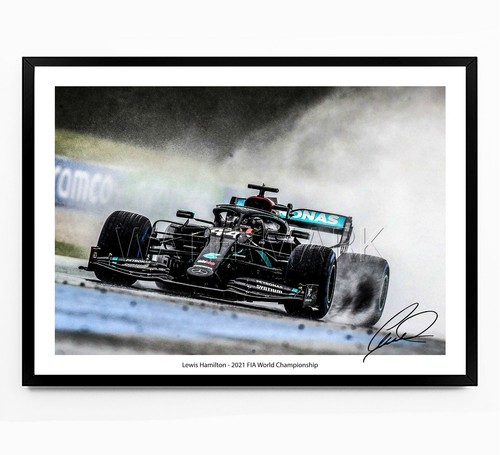 Lewis hamilton signed print - hamilton,
