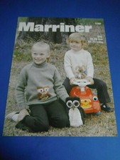 Marriner Child's Owl & Rabbit Sweater Knitting Pattern 1799