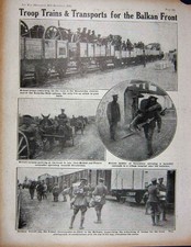 Old Antique Print 1915 Ww1 Turkish Prisoners Bagdad Sier Train Sarrail 20th