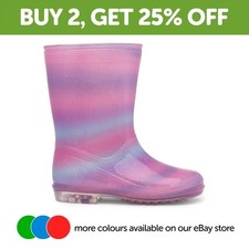 Girls Wellies Pink Kids Lilac