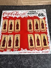 Vintage Coca Cola Fridge Magnet Display Card With 12 Magnets