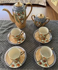 VINTAGE KLIMAX JAPANESE HAND PAINTED COFFEE 10 PIECE SET