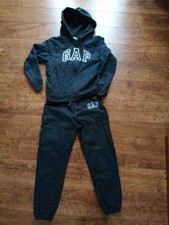 Gap tracksuit hoodie & joggers charcoal grey size 10 approx short leg - lounge!