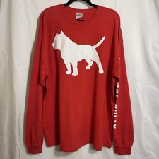 American Bully Supply Co. Mens Long Sleeve Shirt XXL (2X) Red and white Dog Logo