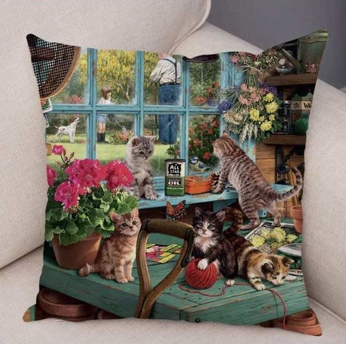 Kittens shed cushion cover - shed,