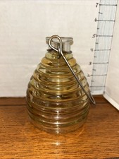 Yellow Ribbed Bee Hive Glass