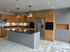 Complete Kitchen with Island: Granite tops and Solid Oak Door Cabinets