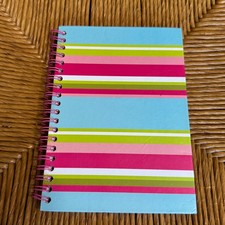 Jot Notebook Carnet 80 Sheets 5" x 7" Binding Blue Pink Stripes