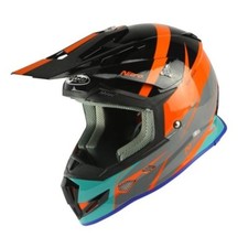 Nitro MX700 Recoil MX Helmet SE Black Flo Orange Gun Teal