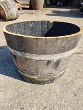 GENUINE OAK HALF WINE BARREL PLANTER WOODEN GARDEN PLANTER STORAGE SCOTTISH!