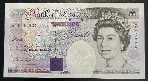 Old twenty pound - £20, note