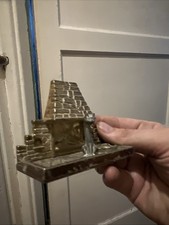 Vintage Old Antique Brass effect British fire place mantel cat 1970s