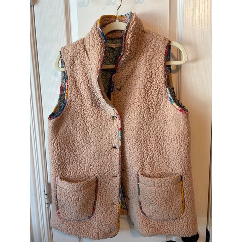 Easel pink fuzzy colorful vest - pink,