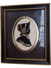 Enid Elliott Linder Hand-Tinted Silhouette Miss Henrietta Framed Art