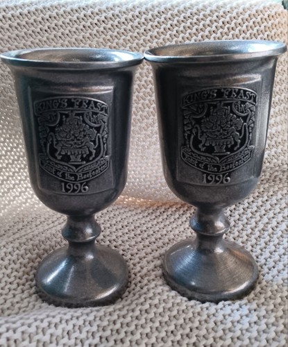 Vtg pair pewter medieval - vtg,